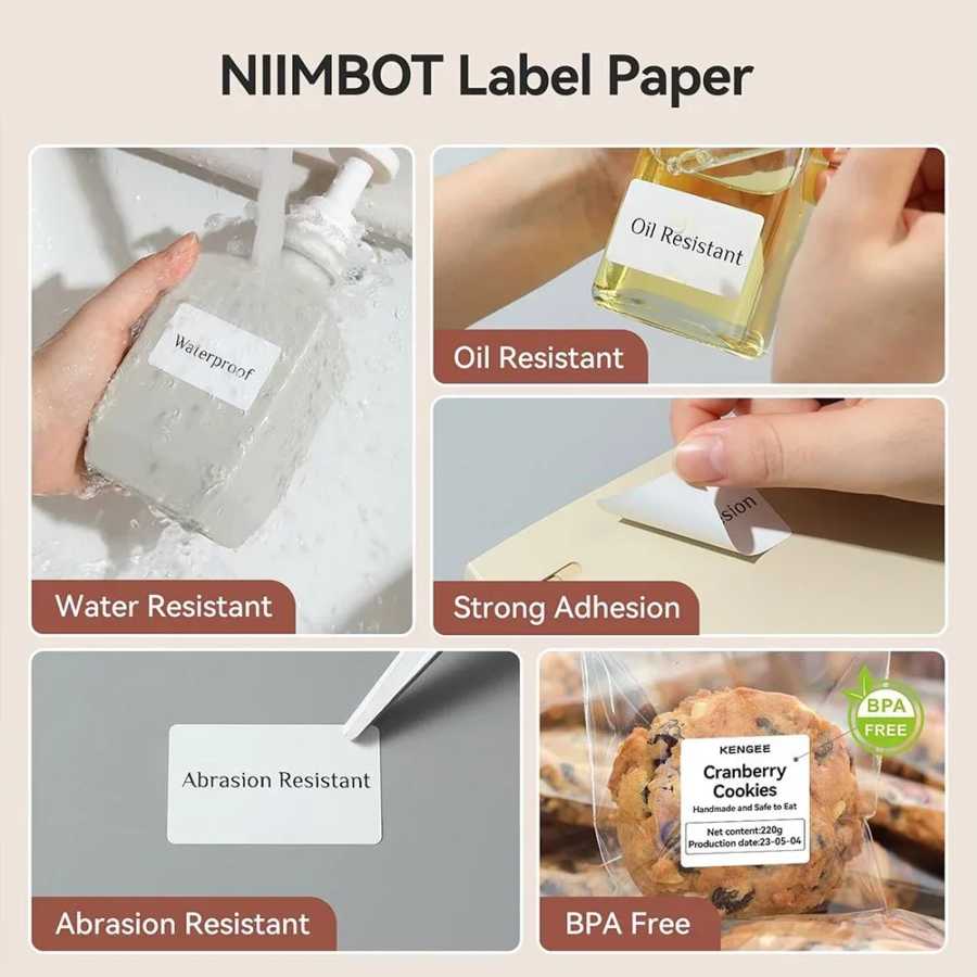 Фотография №3 товара NIIMBOT B21/B1/B3S Полностью белая серия термобумаги для наклеек для печати