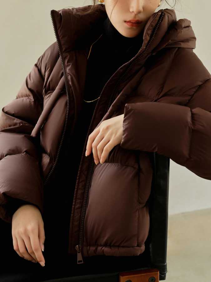 Фотография №1 товара DUSHU Oversize 164-182, пуховик кофейного цвета с наполнителем, новинка зимы