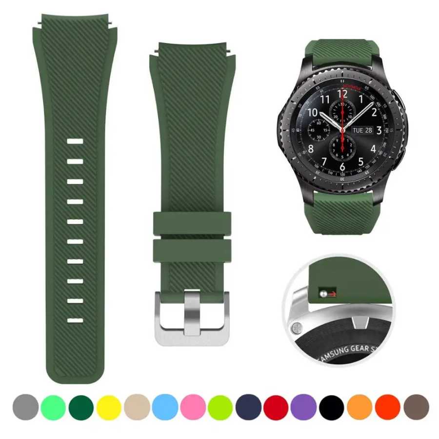 Ремешок силиконовый для Samsung Galaxy Watch 7/6/5/pro/4/Classic/46 мм/42 мм/active 2 Gear s3, Huawei GT/2/3 Pro, 20 мм 22 мм 