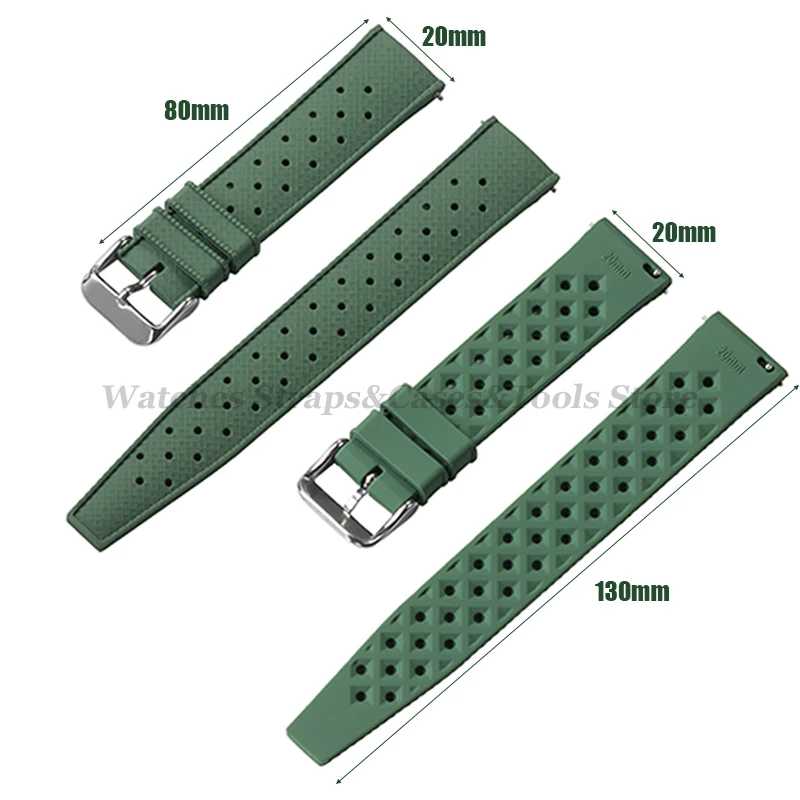 Фотография №5 товара Tropical Silicone Watch Band Quick Release Strap 18mm 20mm 22mm