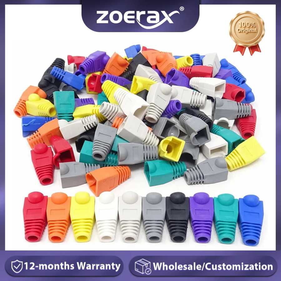 ZoeRax 100 шт. в упаковке RJ45 CAT6 CAT6E CAT5 CAT5E Ethernet Сетевой кабель Рельефные ботинки Крышка разъема кабеля (наружный диаметр 6,0 мм) Компьютерная периферия