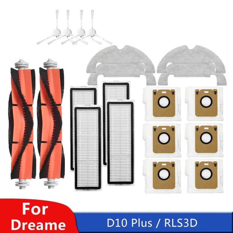 Для аксессуаров Dreame Bot D10 Plus/RLS3D Робот-пылесос Hepa Фильтр Швабра Основная боковая щетка Мешок для пыли Запасные части Запчасти для бытовой техники
