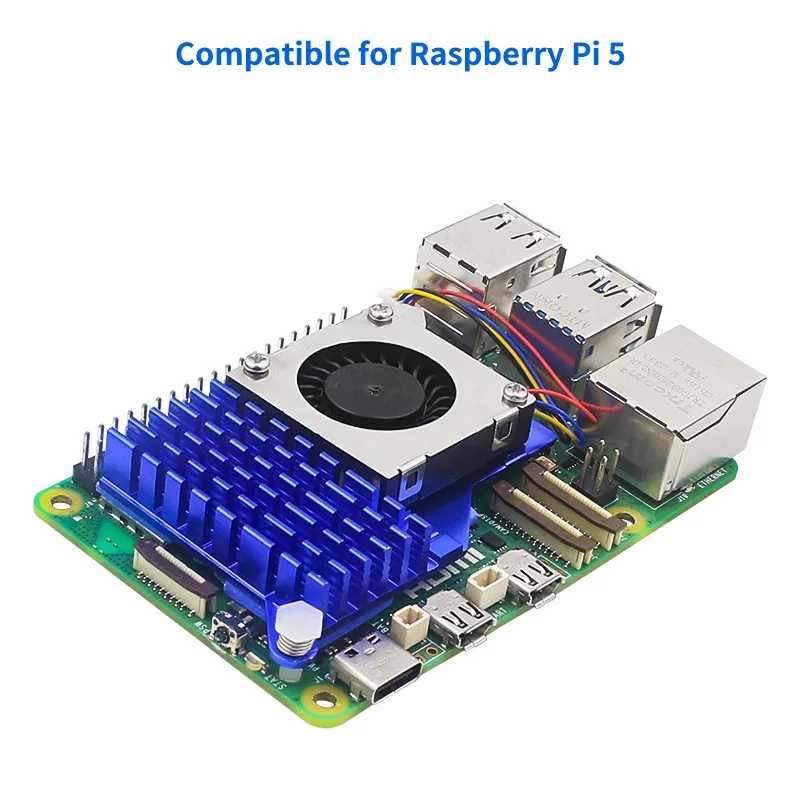 Фотография №1 товара Кулер для Raspberry Pi 5 Active, алюминиевый теплоотвод с ШИМ-вентилятором,