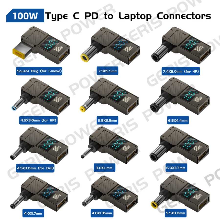 ​ 100 Вт USB C PD в разъем питания постоянного тока 19 В 20 В Универсальный адаптер питания для ноутбука Зарядное устройство Разъем Конвертер для Lenovo Asus Hp Компьютерная периферия
