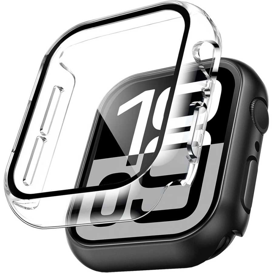 Стекло + чехол для Apple Watch 10 9 8 7 6 SE 5 iWatch Аксессуары Защитная пленка для экрана iWatch серии 46 мм 44 мм 40 мм 41 45 мм 38 42 мм Аксессуары для часов