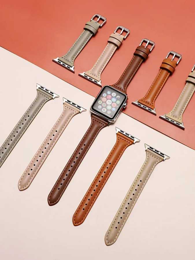 Тонкий кожаный ремешок для Apple Watch Bands Ultra2 49 мм серии 10 9 8 7 41 мм 45 мм 42/46 мм браслет iWatch серии SE 6 5 4 40 мм/44 мм Аксессуары для часов