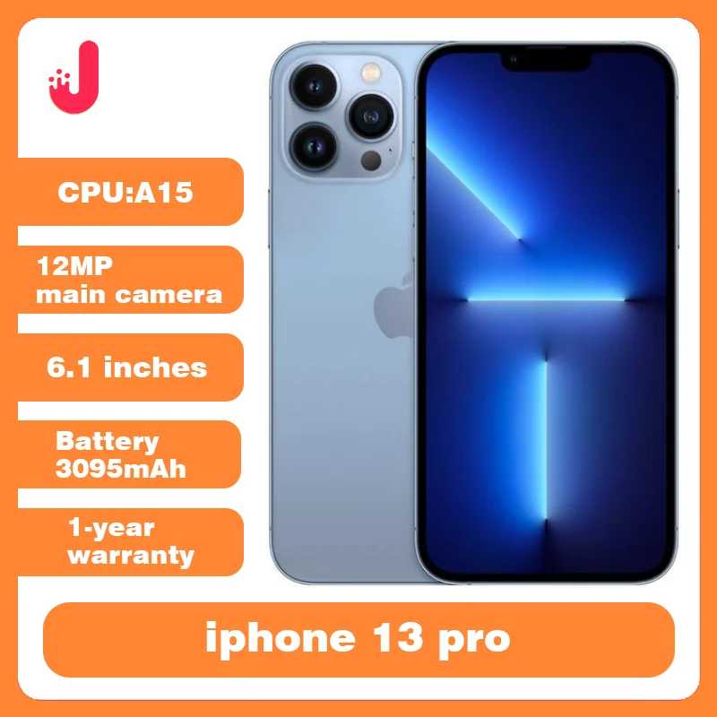 Разблокированный смартфон iPhone 13 Pro, 128 ГБ/256 ГБ ПЗУ, A15, Face ID, 6,1-дюймовый OLED-экран, камера 12 МП, iphone 13pro Б/У и восстановленные телефоны