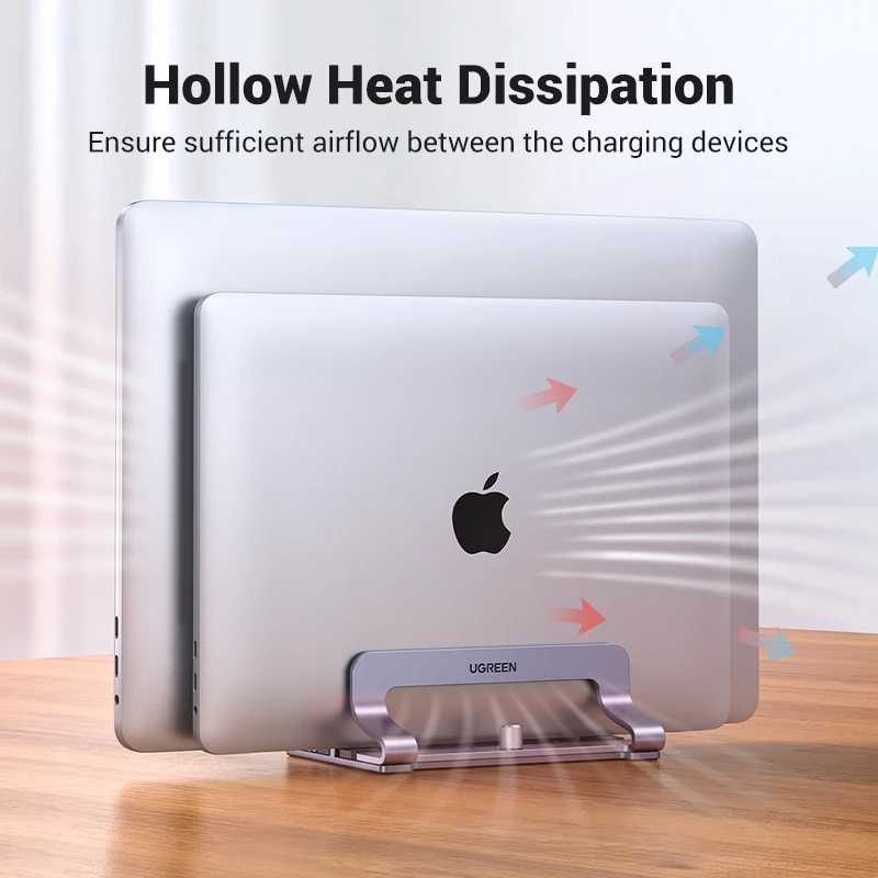 Фотография №3 товара UGREEN вертикальный держатель для ноутбука MacBook Air Pro, алюминиевая складная