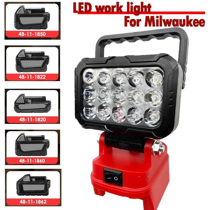 Фотография №1 товара Светодиодный светильник для Milwaukee Battery M-18, 3-дюймовый портативный прожектор, беспроводной