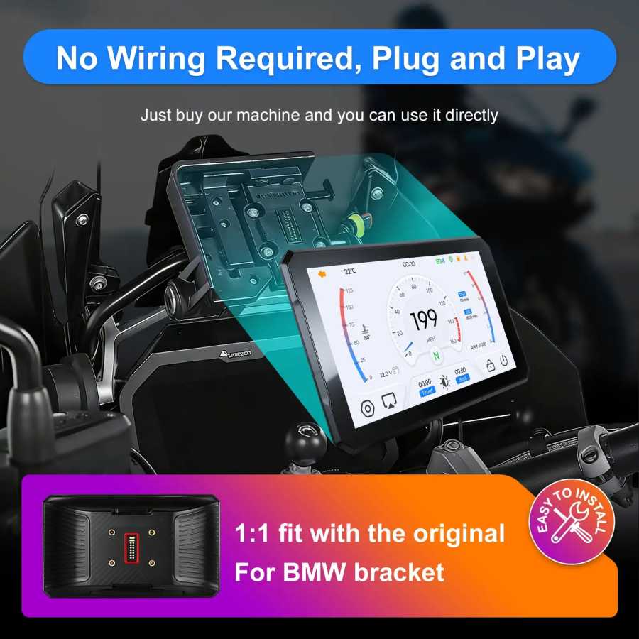 Фотография №2 товара Портативный 7-дюймовый мотонавигатор CarPlay для BMW XR M1000 R1200GS R1250GS