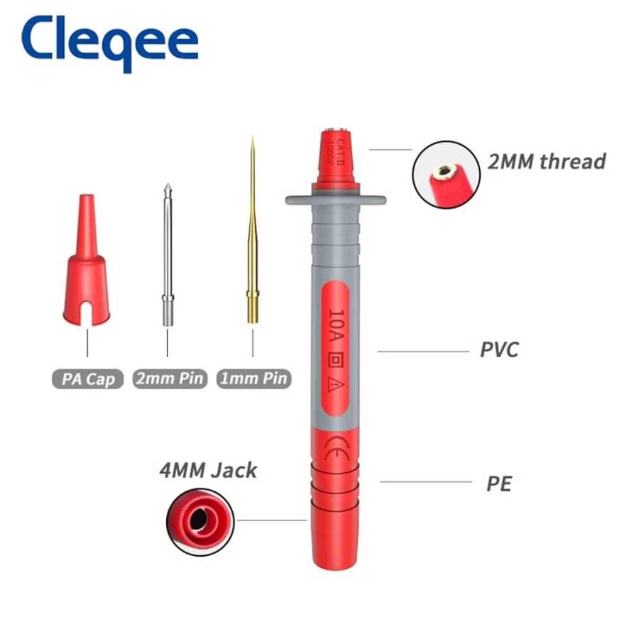 Фотография №5 товара Cleqee P8003 Мультиметр-тестовый щуп со сменными позолоченными острыми иглами 1