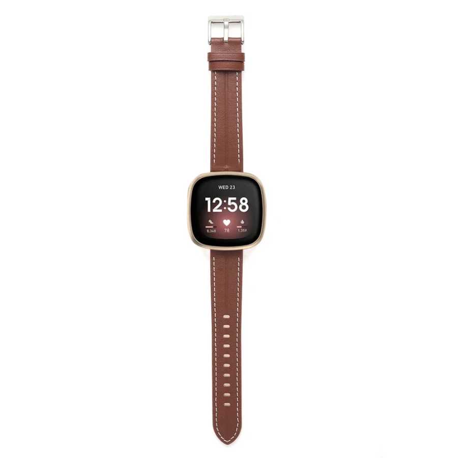 Фотография №2 товара Ремешок из натуральной кожи для смарт-часов Fitbit Versa 2 Lite,