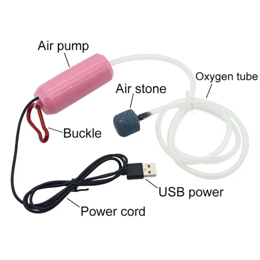 Фотография №3 товара Портативный USB-компрессор для аквариума 5В, бесшумный мини-аэратор, кислородный компрессор для