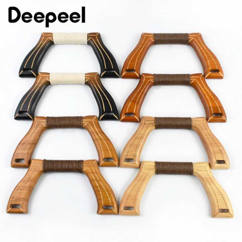 Ручки для сумок Deepeel из массива дерева, 1/2 шт., плетеные, деревянные, для сумок, кошельков, рамы, для рукоделия, шитья, кронштейны, аксессуары для сумок Детали и аксессуары для сумок