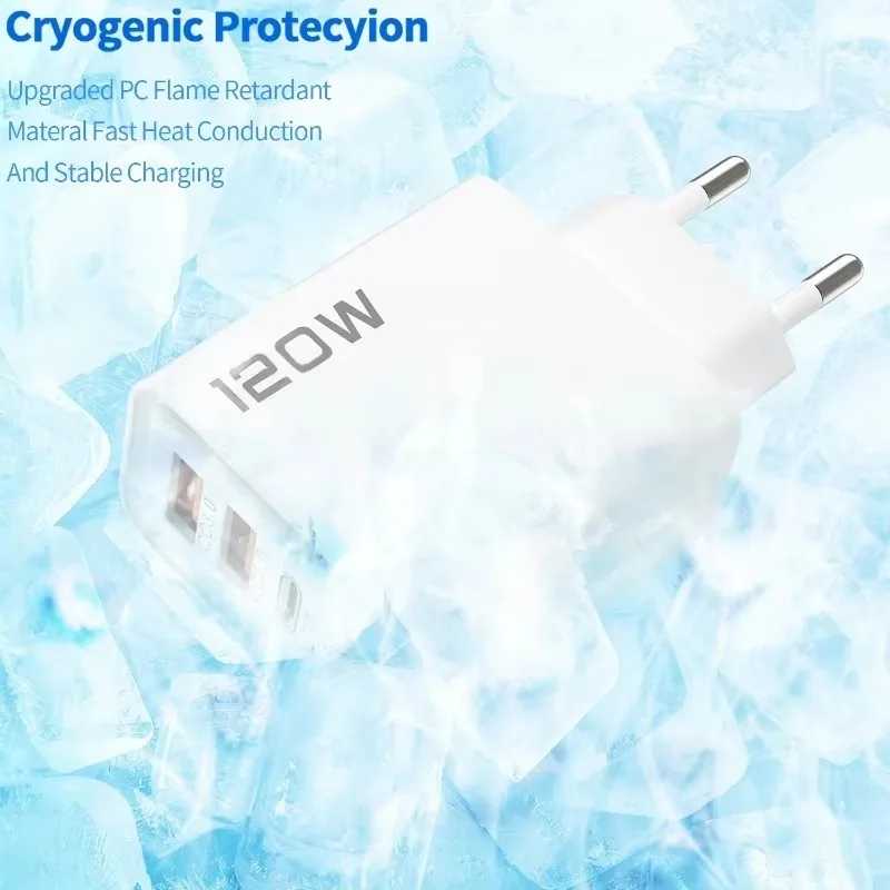 Фотография №5 товара 120 Вт 4-портовое зарядное устройство USB типа C, кабель для