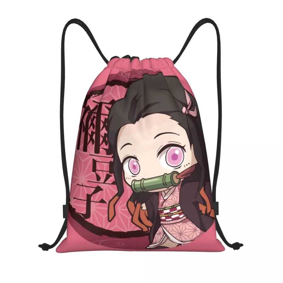 Рюкзак на шнурке Kimetsu No Yaiba Nezuko, спортивная спортивная сумка, женский рюкзак Demon Slayer, аниме, манга, тренировочный рюкзак Сумки специального назначения