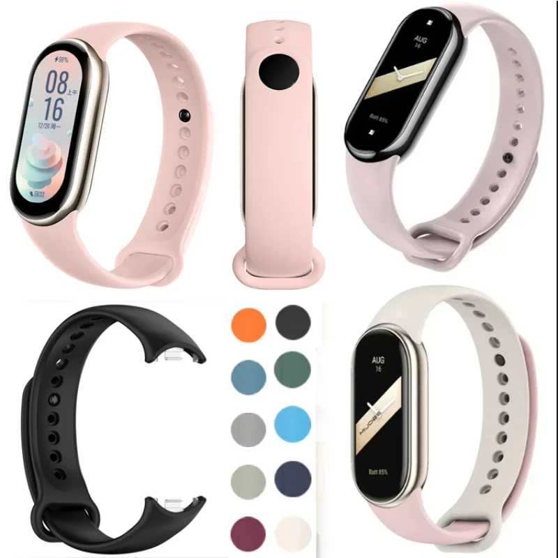 Официальный силиконовый ремешок для часов для Xiaomi Mi Band 10-NFC, сменный ремешок miband10, спортивный браслет smart mi Band 9-8, аксессуары Аксессуары для часов
