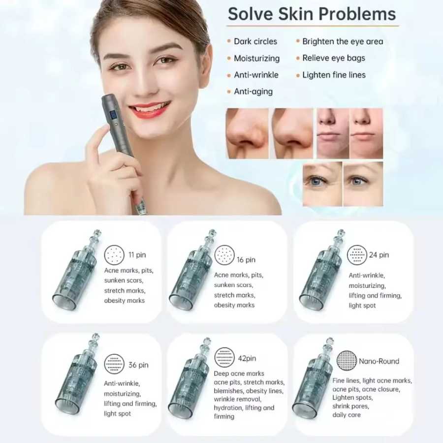 BeautyM8 Mini Skin Ink Cartridge Сменный 10-50 шт. Нано-аксессуар для косметических процедур Фитнес и тренажёры