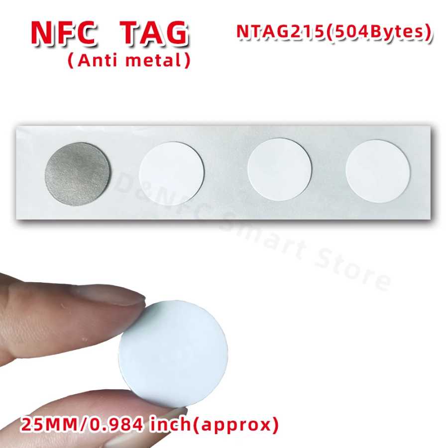 Фотография №2 товара NFC215 Чип-метки на металлических NFC-наклейках с защитой от металлических помех