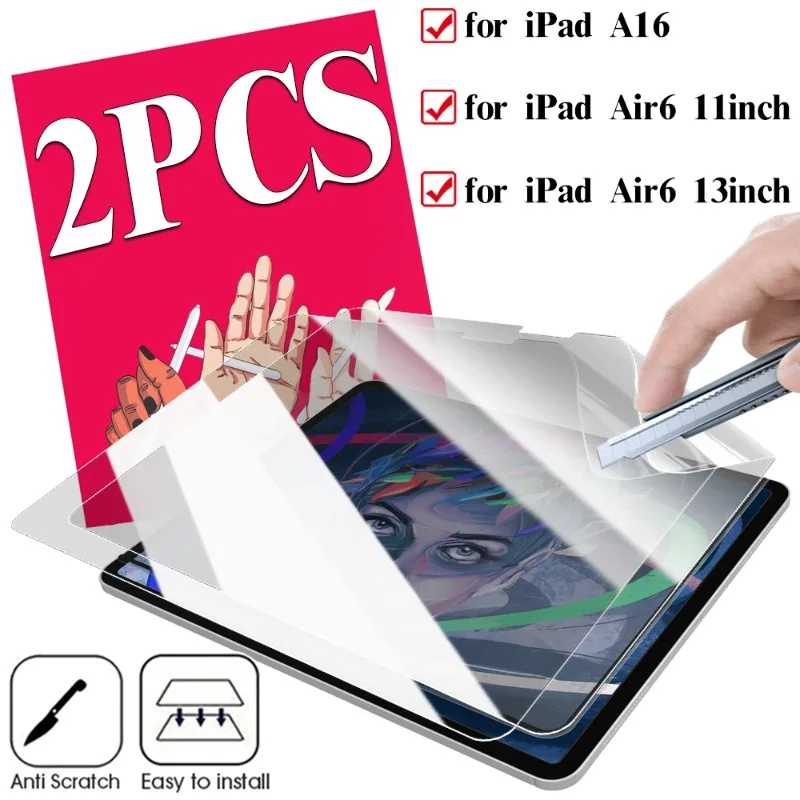 Гидрогелевая пленка для защиты экрана для IPad A16 2025 IPad Air6 11/13 дюймов HD Прозрачная мягкая гидрогелевая пленка из ТПУ с защитой от царапин для IPad 2025 Аксессуары и запчасти для планшетов