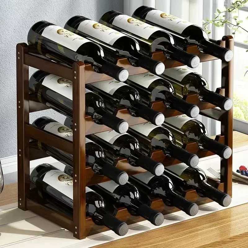 Красная WineRack декорация, домашняя сетка для вина, демонстрационный стеллаж, креативный Настольный стеллаж для винных бутылок, простой винный шкаф, сборный шкаф Мебель для бара