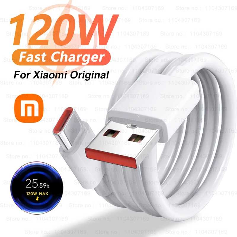 Оригинальный USB-кабель Turbo для быстрой зарядки мощностью 120 Вт для Xiaomi mi 17 15 14 13 12 11 6A 67 Вт, кабель типа C Redmi Note 10 9 8 7 Pro K70 Poco Аксессуары для мобильных телефонов
