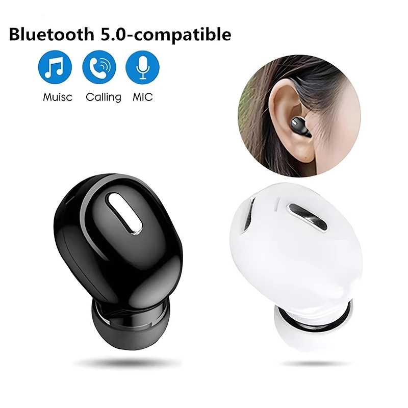 X9 Беспроводные наушники Bluetooth 5.0 с микрофоном-вкладышем Спортивные водонепроницаемые наушники TWS Bluetooth Handsfree Одна гарнитура Портативное аудио и видео