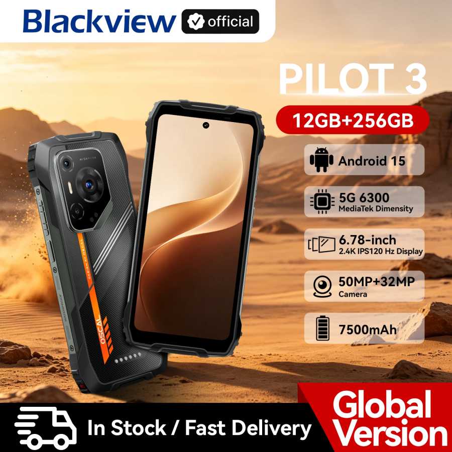 Смартфон Blackview OSCAL PILOT 3 5G с ИИ, защищенный корпус, MTK 6300, дисплей 6.78' 2.4K 120 Гц, 12 ГБ ОЗУ, 256 ГБ ПЗУ, аккумулятор 7500 мАч Мобильные телефоны