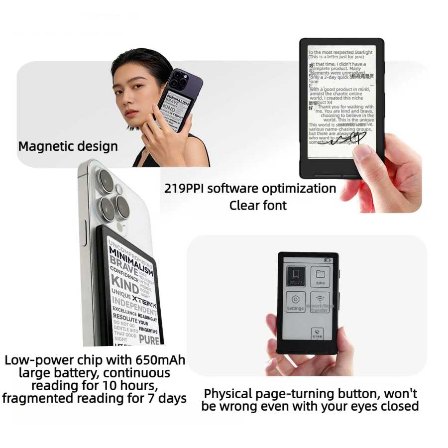 Фотография №2 товара Электронная книга XTEINK X4/X3 с экраном E-Ink, магнитная, легкая, 4,3