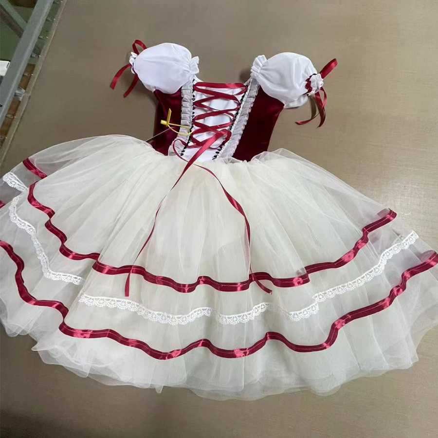 Длинное платье балерины для взрослых, женщин и девочек, детский танцевальный костюм &laquo;Жизель&raquo;, лебедь, красная романтическая балетная юбка-пачка, одежда Одежда для сцены и танцев