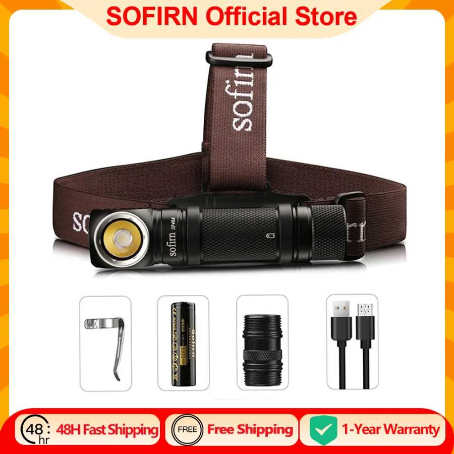 Sofirn SP40A TIR Optics Перезаряжаемый светодиодный налобный фонарь TN-3535 1200 лм 18650 Фара Угловой фонарик 18350 с магнитным хвостом Портативное освещение