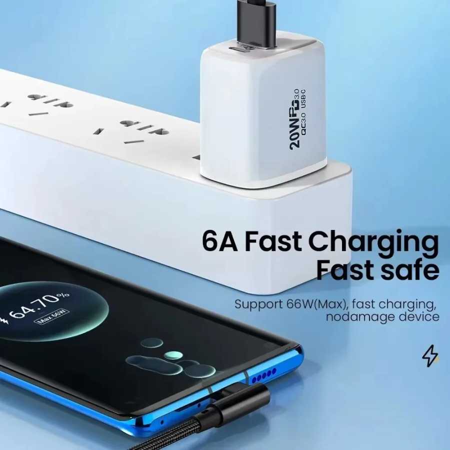 Фотография №3 товара Кабель для быстрой зарядки 6A 66 Вт, тип C, USB