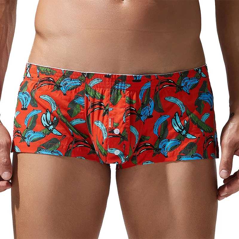 Новый мужской спортивный костюм SEOBEAN из хлопка Cortos Hombres с U-образной сумкой, повседневные плавки, пижамные шорты Мужская одежда для сна и отдыха