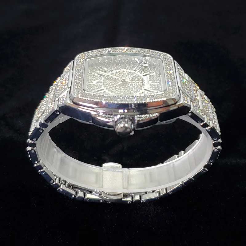 Фотография №3 товара Bling Bling Diamond Часы для мужчин Модные серебряные кварцевые наручные