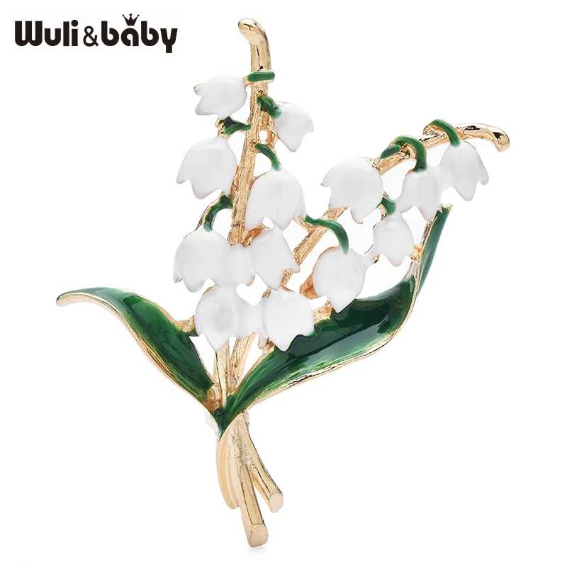 Wuli&baby эмалированные броши в виде лилии, брошь с белым цветком, булавки для женщин, ювелирный аксессуар, подарочный значок для платья Бижутерия