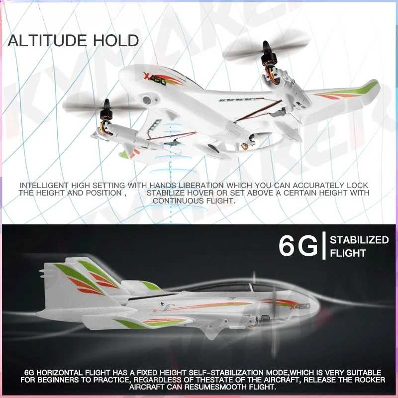 Фотография №4 товара Радиоуправляемый самолет Wltoys XKS X450 2.4G с дистанционным управлением, 3D/6G,
