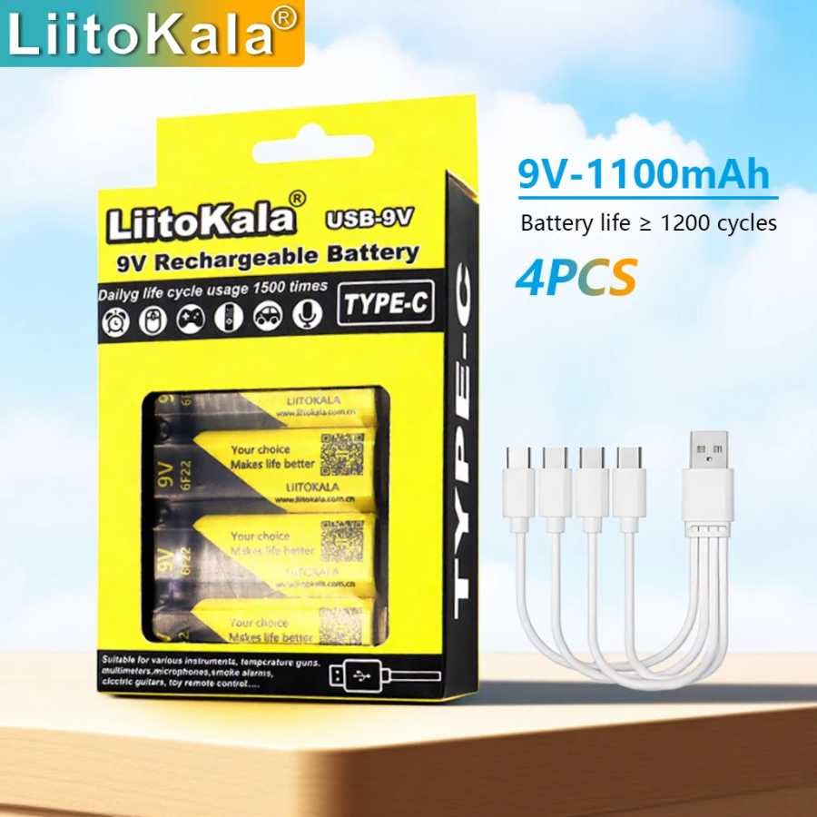 4-40 шт. LiitoKala 9 В 1100 мАч литий-ионная аккумуляторная батарея USB 9 В для мультиметра, микрофона, игрушки, пульт дистанционного управления, использование KTV Аксессуары и запчасти