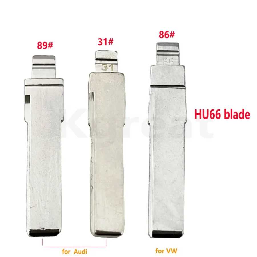 10шт 31 # 86 # 89 # HU66 металлический необрезанный пустой откидной лезвие дистанционного ключа для VW Passat Bora Seat Skoda Audi для Keydiy KD Xhorse VVDI JMD Стартеры