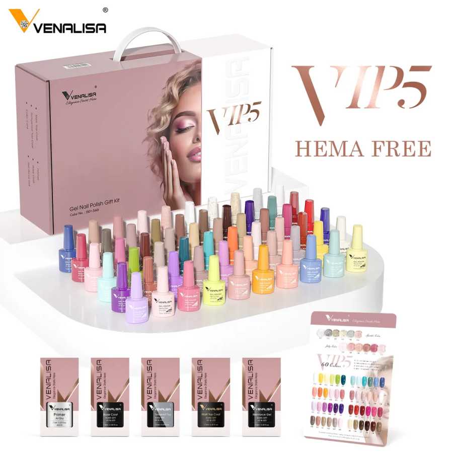 Фотография №5 товара Venalisa HEMA TPO FREE Гель-лак для ногтей с блестками Великолепный