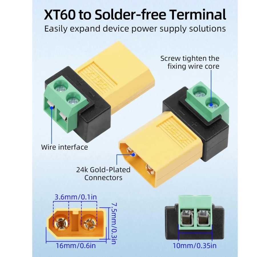 Фотография №2 товара Беспаечный адаптер с 2-контактным разъемом на XT60 для солнечных панелей,