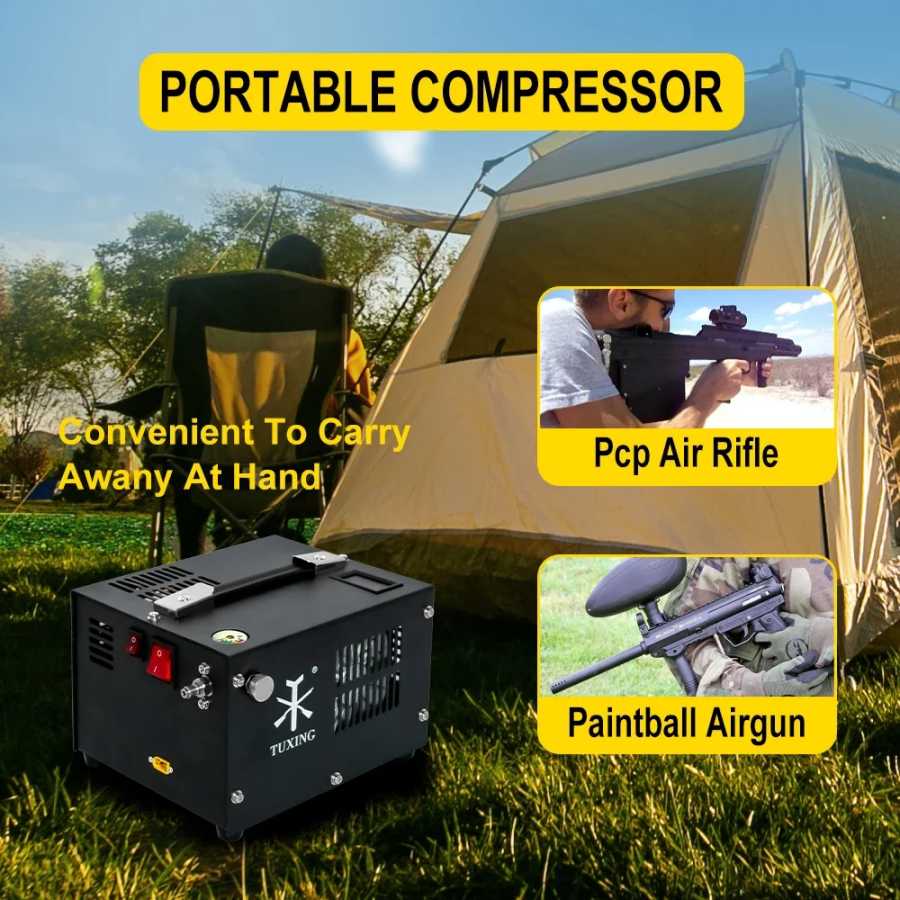 Фотография №1 товара TUXING TXES061 300 бар портативный воздушный компрессор PCP 4500 фунтов
