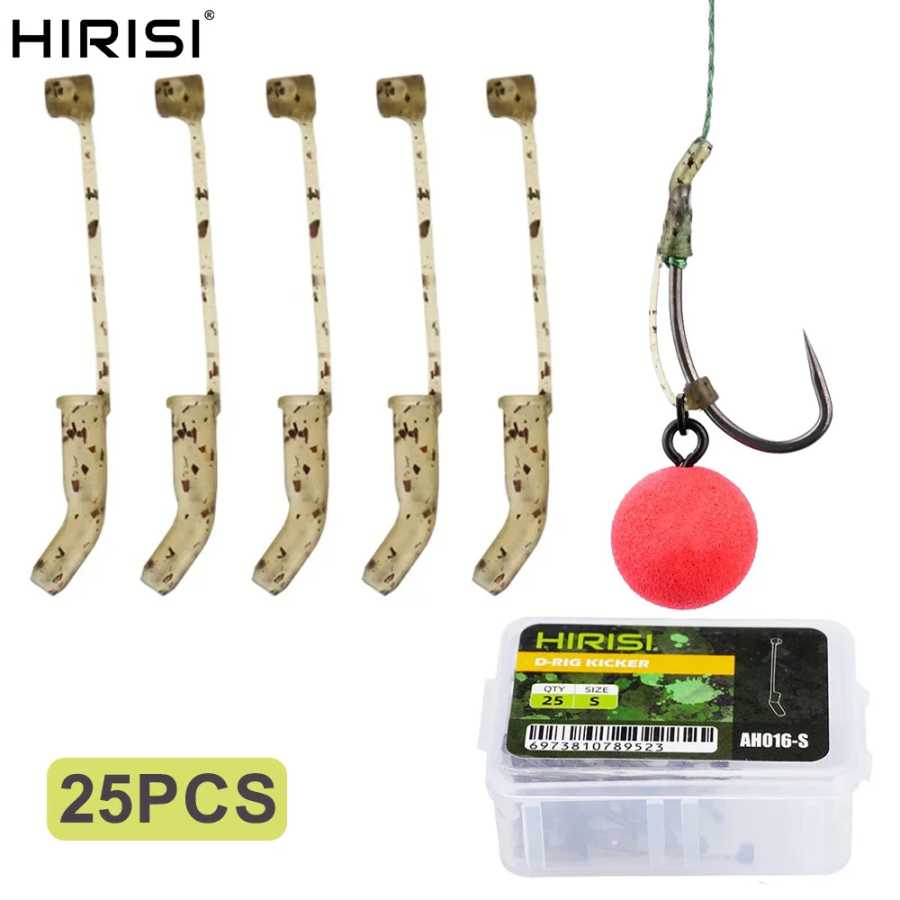 Hirisi 25 шт. рукава с крючками, готовые D-rig выравнивающие крючки, рукава с защитой от запутывания, всплывающие бойлы, терминал, снасти, аксессуары для ловли карпа Для рыбалки