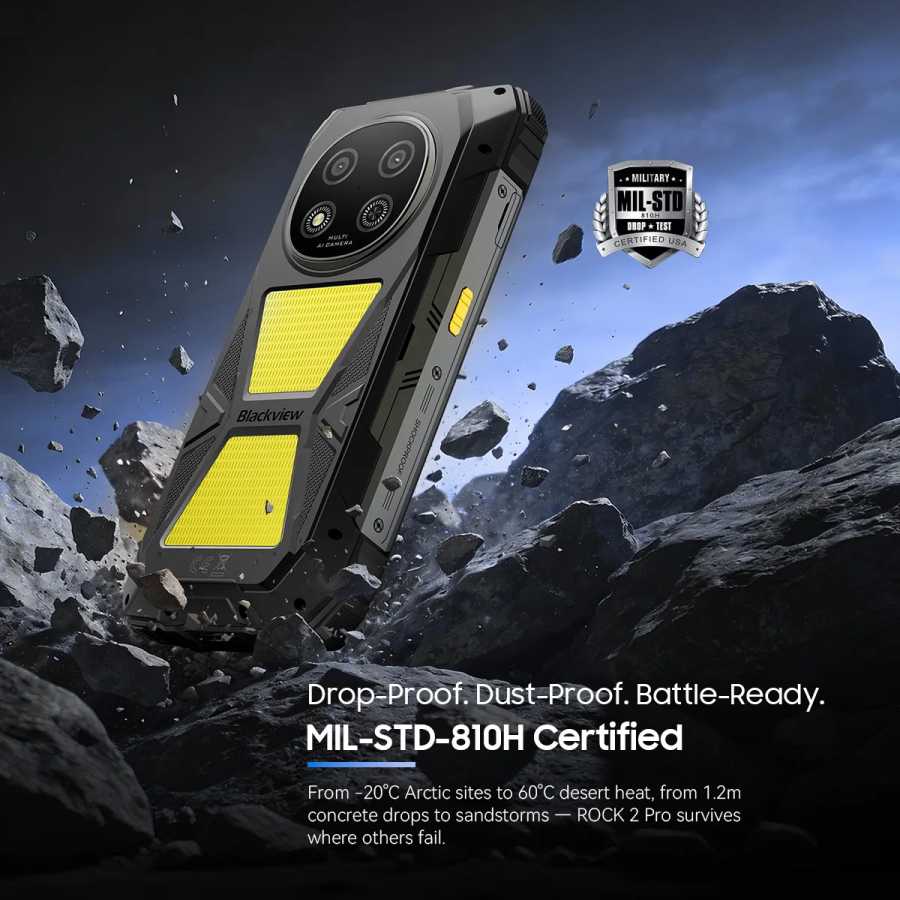Фотография №3 товара Прочный смартфон Blackview ROCK 2 Pro с Android, 6,67-дюймовым 2.4K-дисплеем,
