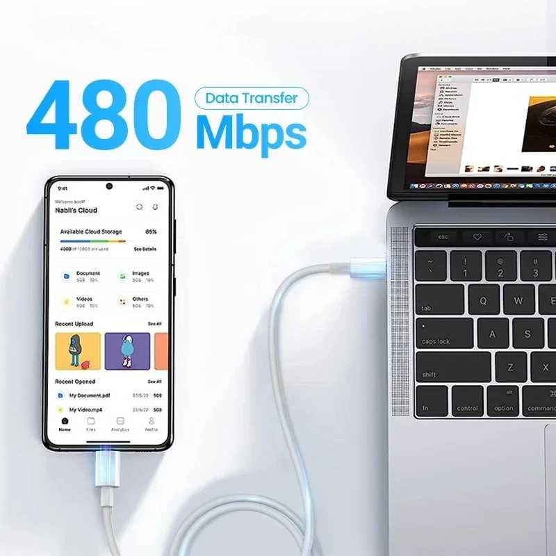 Фотография №4 товара Кабель для быстрой зарядки PD100W USB C — USB C
