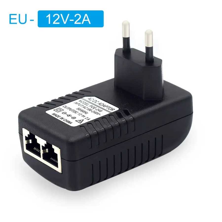 Фотография №1 товара 48 В/12 В POE-инжектор Ethernet CCTV Адаптер питания 0,5 А/2