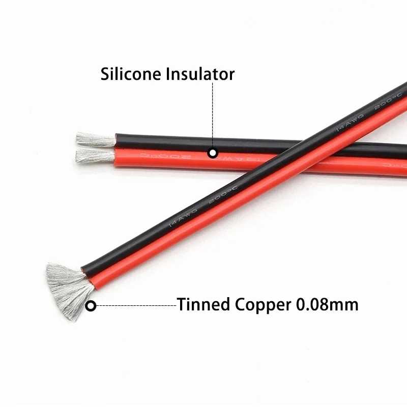 Фотография №1 товара Мягкий силиконовый провод 1/5 м, 30 ~ 8 AWG, термостойкая