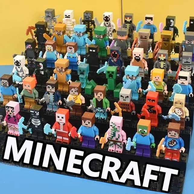 8 шт./лот Minecrafte Creeper маленькие строительные блоки EnderDragon DIY Steve Cube скелет лошади фигурки мини-строительный блок для детей Конструкторы