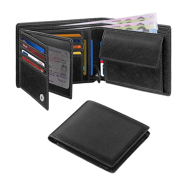 Мужские кошельки, тонкий многофункциональный кошелек с блокировкой RFID и 15 держателями для кредитных карт Кошельки и визитницы