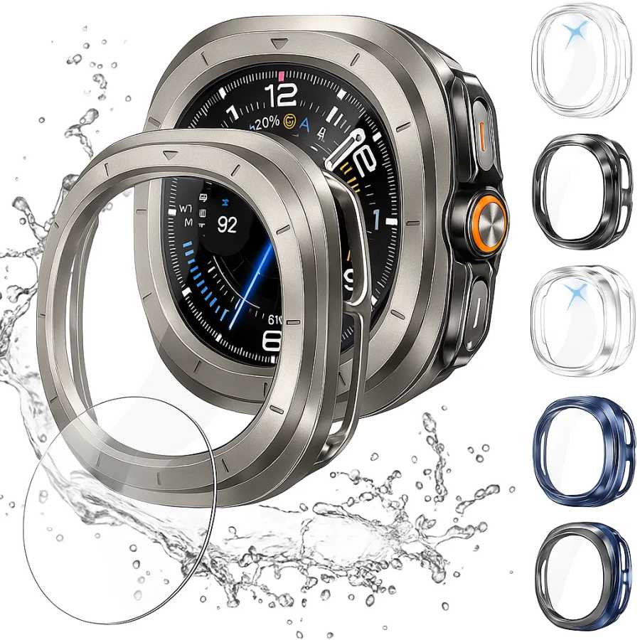 Стекло + чехол для Samsung Galaxy Watch 2025 Ultra, аксессуары, закаленная защитная пленка для экрана, жесткий бампер для ПК, Galaxy Watch 7, ультра-чехол Аксессуары для часов