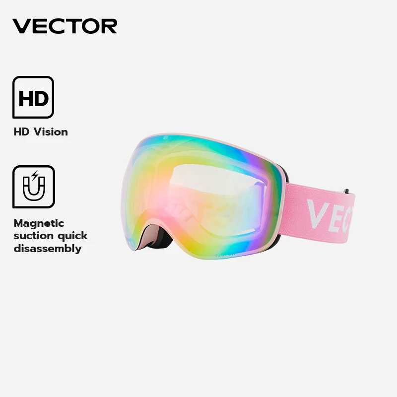 VECTOR OTG лыжные очки для сноуборда женские и мужские лыжные очки UV 400 очки для защиты от снега для взрослых двойное сферическое зеркало магнитное Лыжи и сноубординг